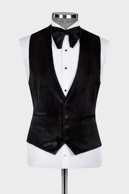 Decent Dark Green Three-Piece Sequined Peaked Lapel Prom Suit For Men