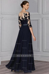 Designer Long Chiffon Festive Trouser Suits Lace Sleeves Mother of The Bride Dresses with Detachable Train