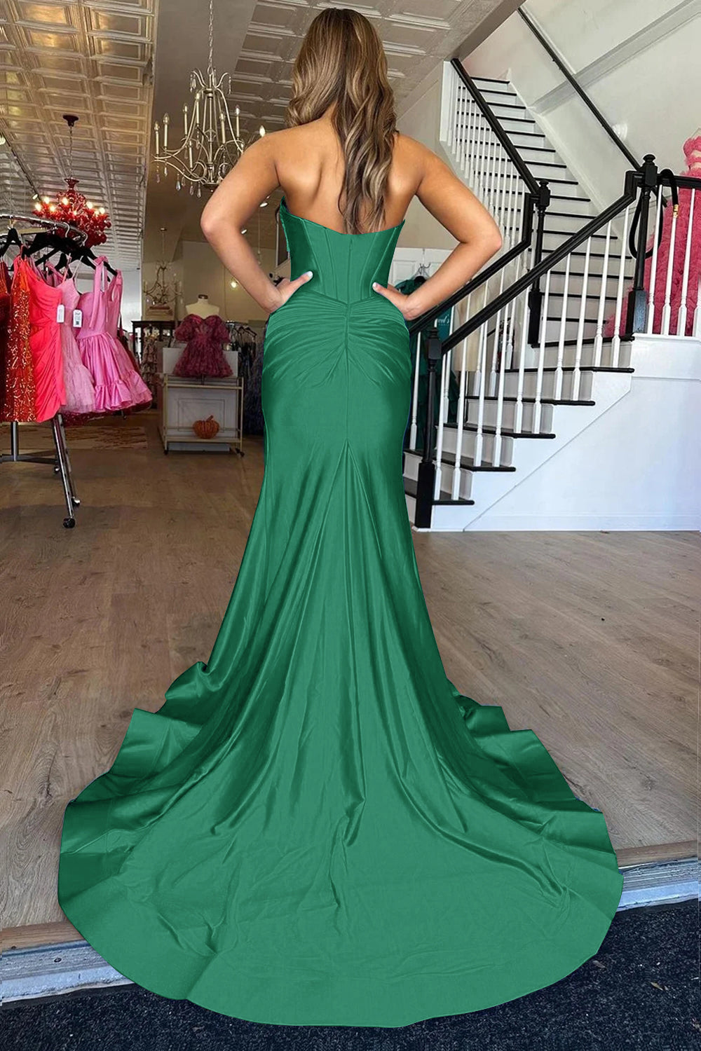 Elegant Blue Mermaid Prom Dress Featuring Sweetheart Neckline and Front Split