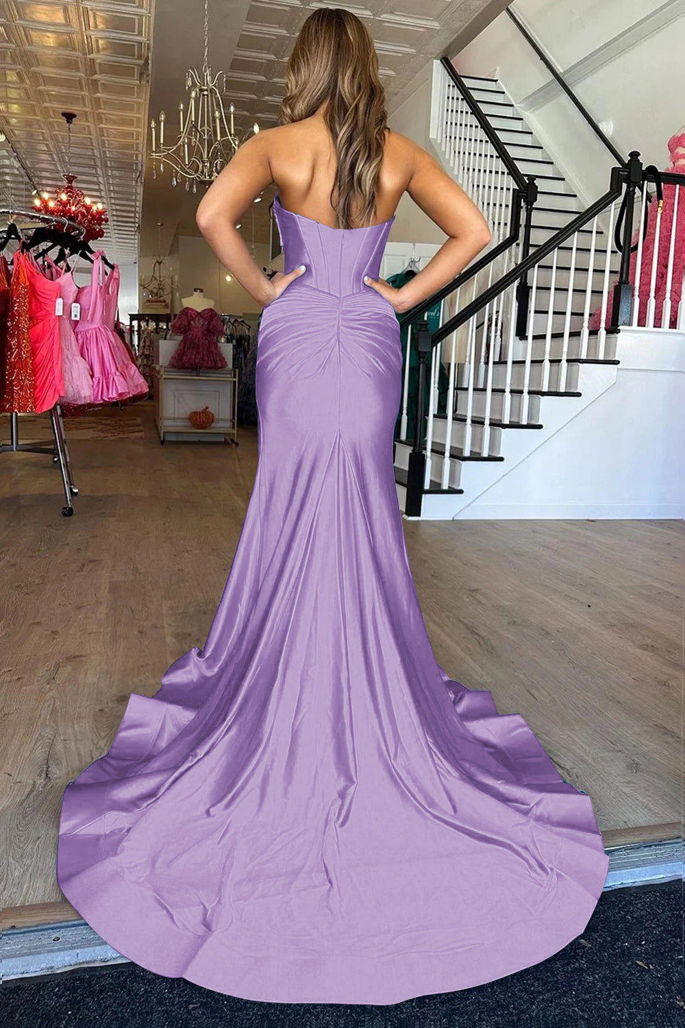 Elegant Blue Mermaid Prom Dress Featuring Sweetheart Neckline and Front Split