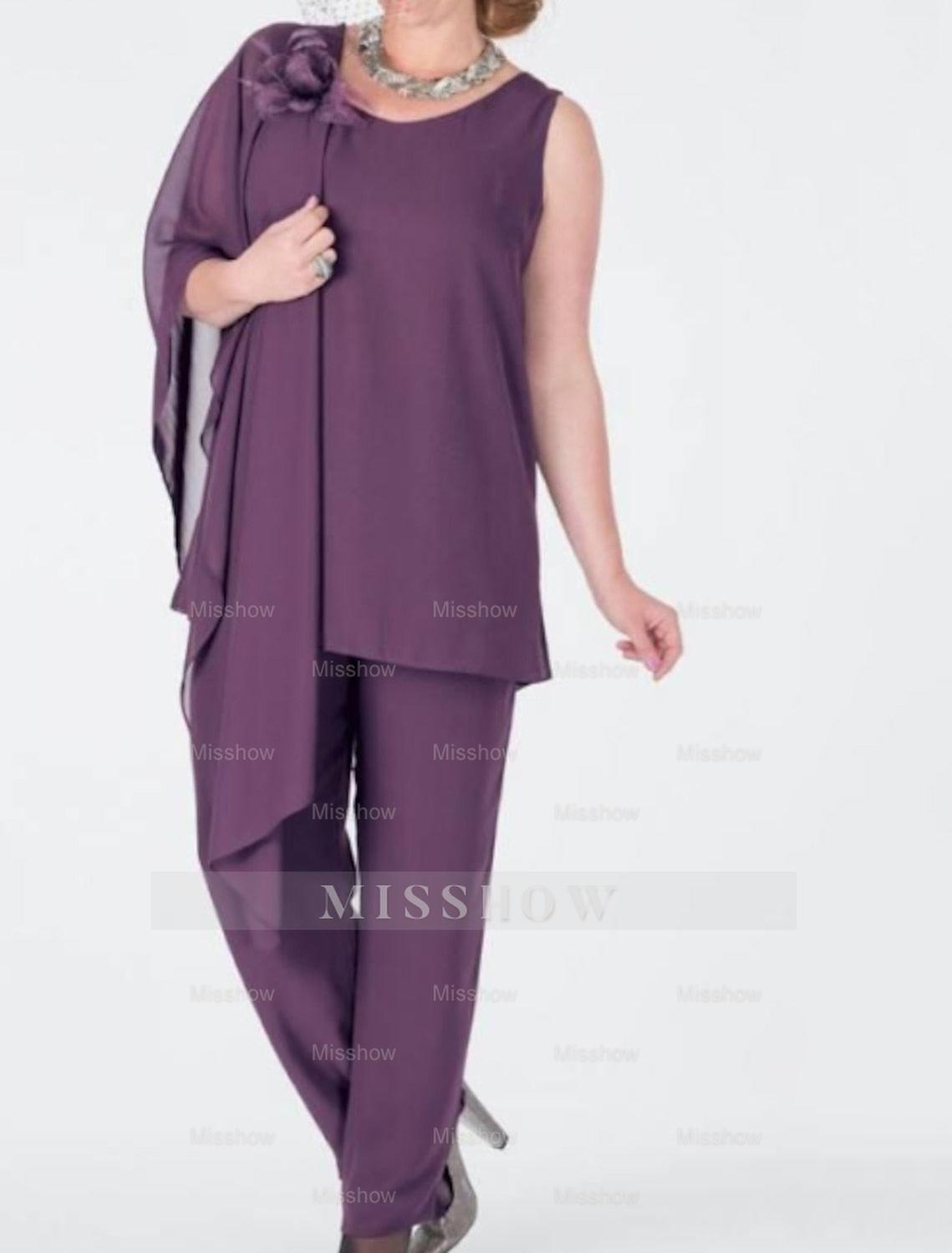 Elegant Chiffon Mother of the Bride Pantsuits with Jacket