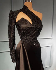 Elegant Evening Dresses Long Black | Prom Evening Dresses with sleeves