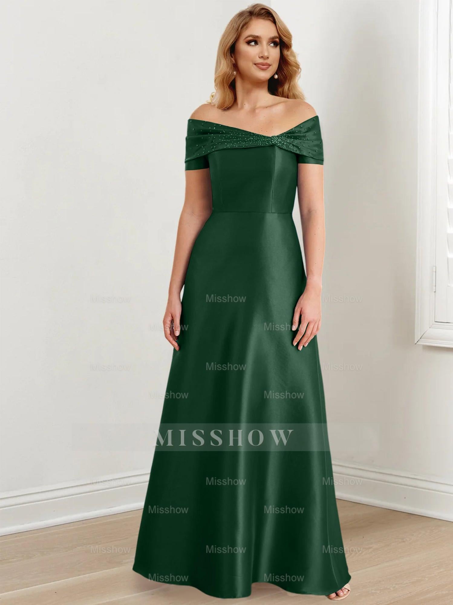 Elegant Floor-Length Off-the-Shoulder Mother of the Bride A-Line/Princess Dresses