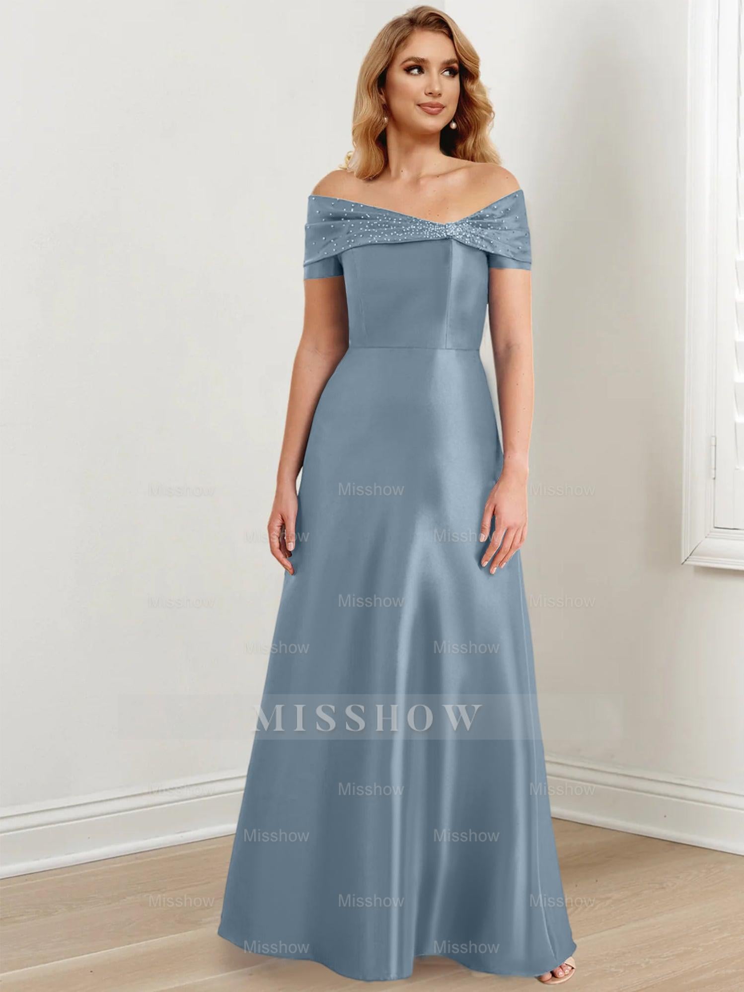Elegant Floor-Length Off-the-Shoulder Mother of the Bride A-Line/Princess Dresses