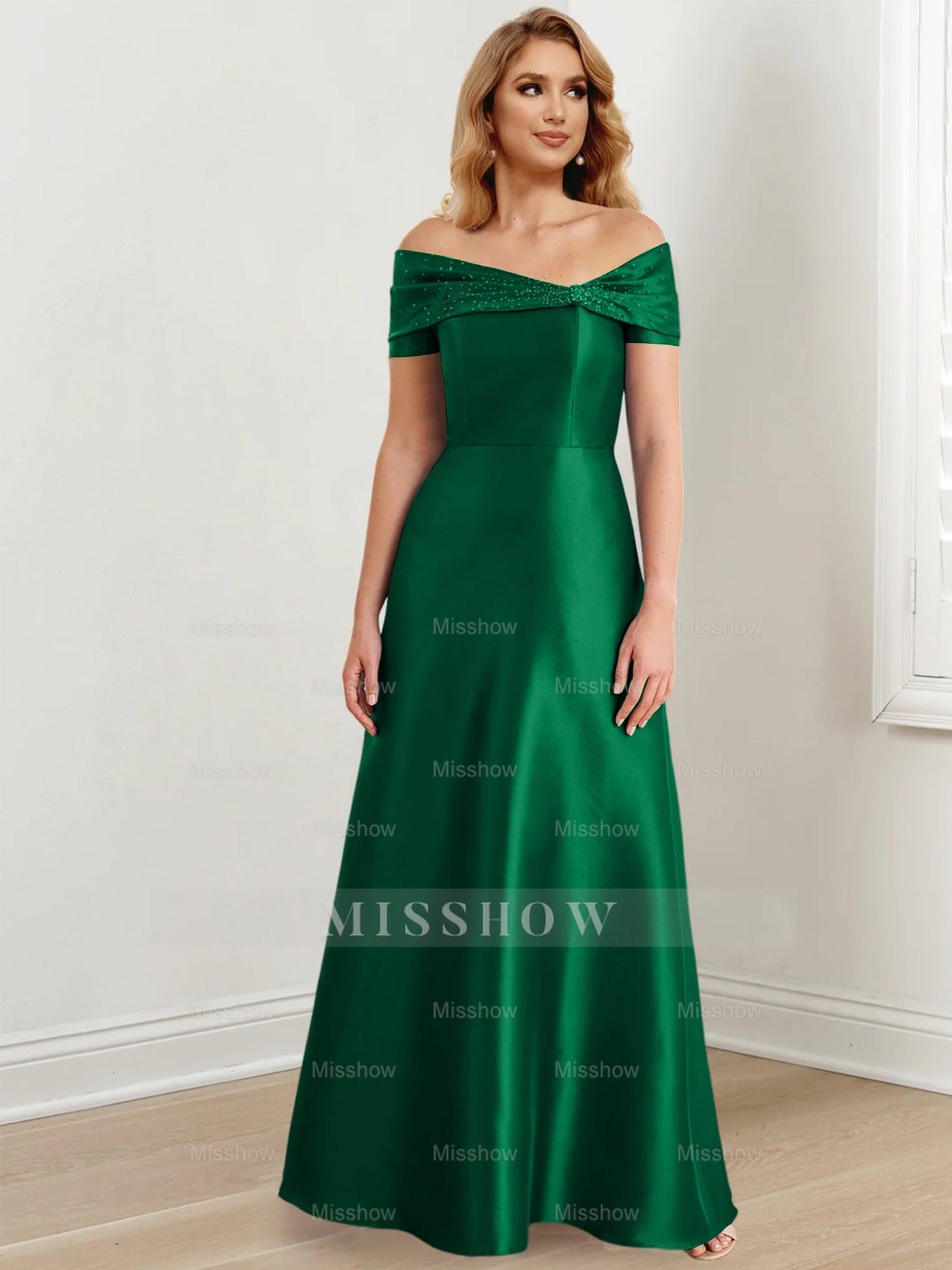 Elegant Floor-Length Off-the-Shoulder Mother of the Bride A-Line/Princess Dresses