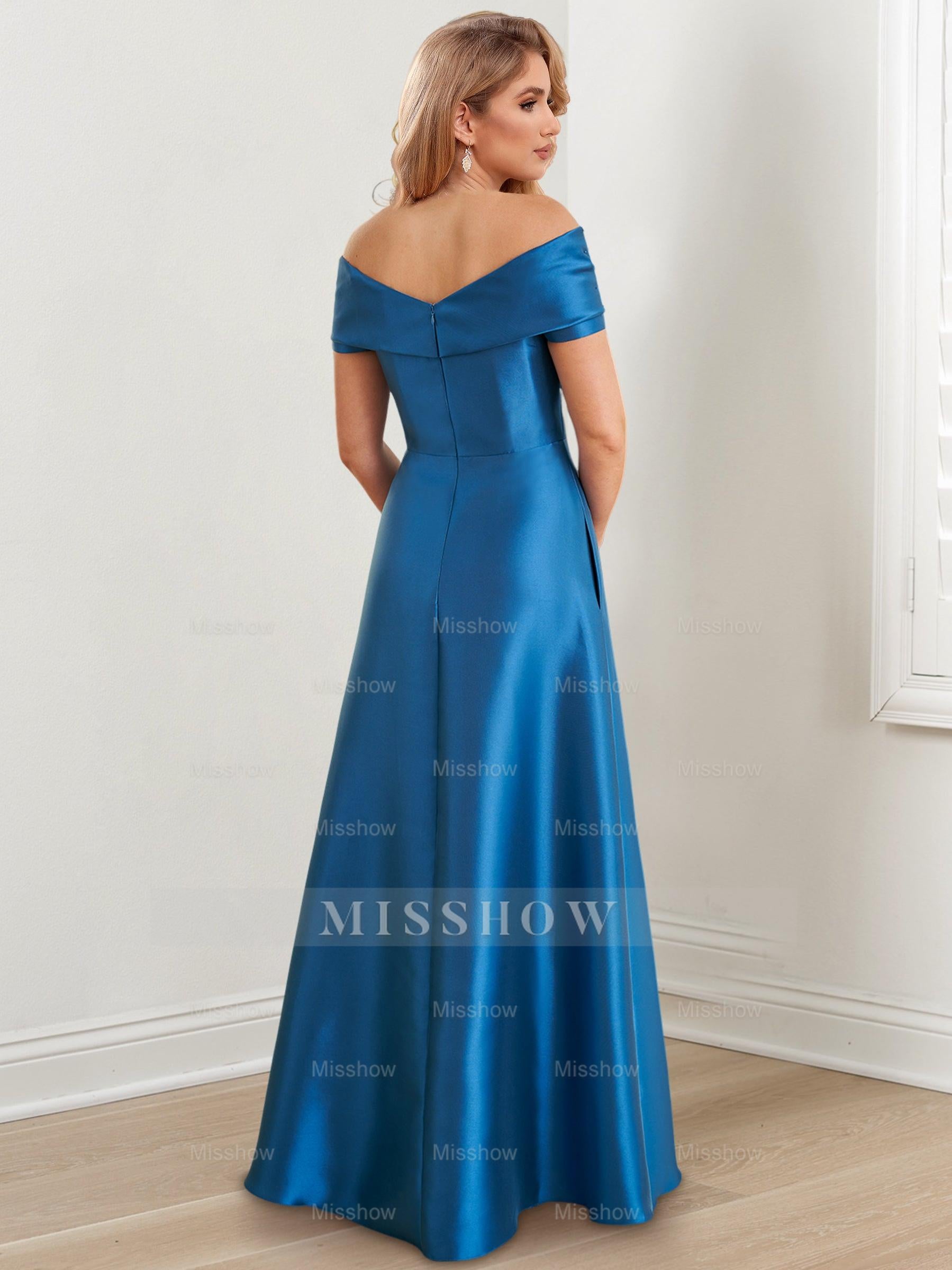 Elegant Floor-Length Off-the-Shoulder Mother of the Bride A-Line/Princess Dresses