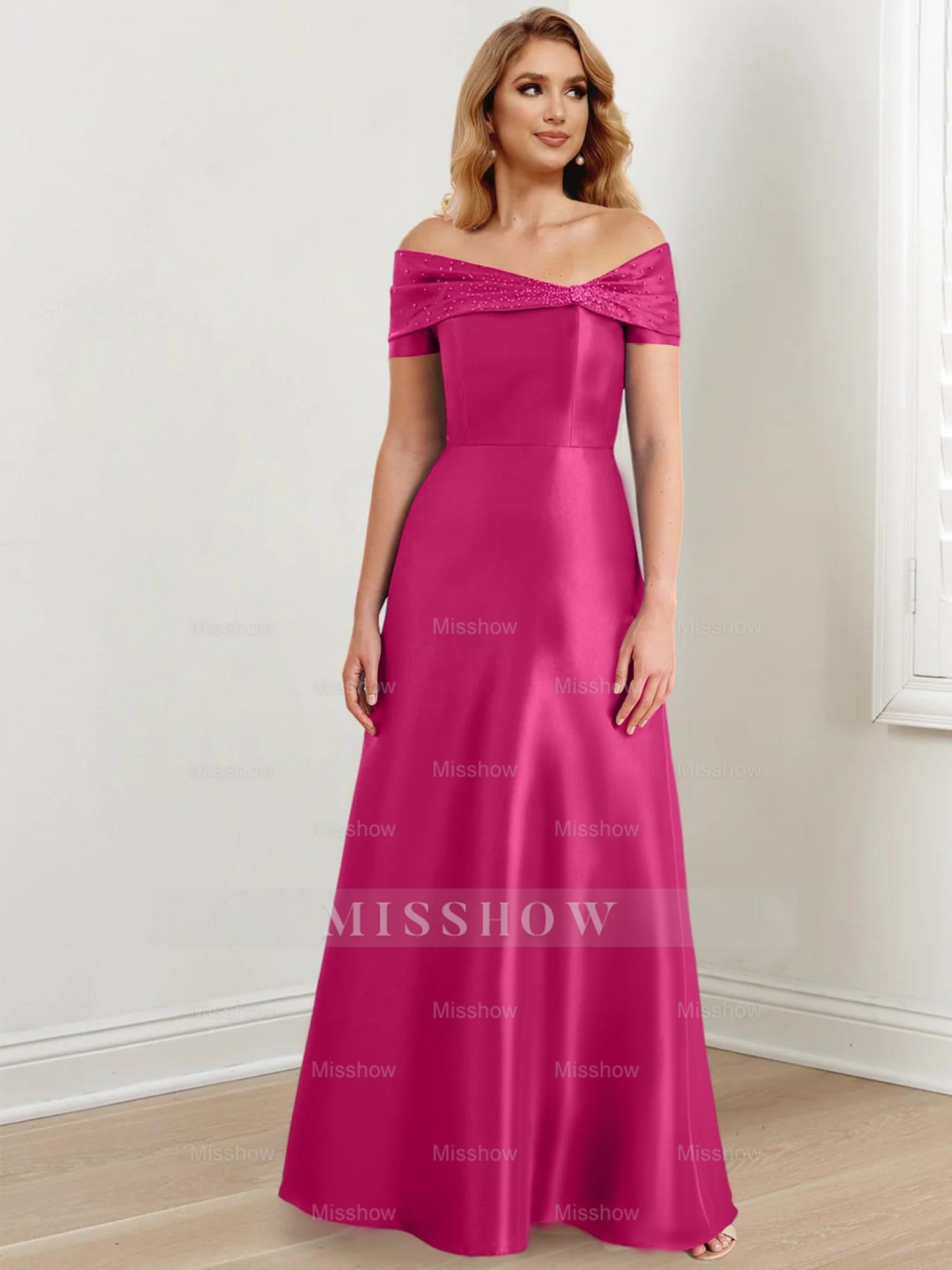 Elegant Floor-Length Off-the-Shoulder Mother of the Bride A-Line/Princess Dresses