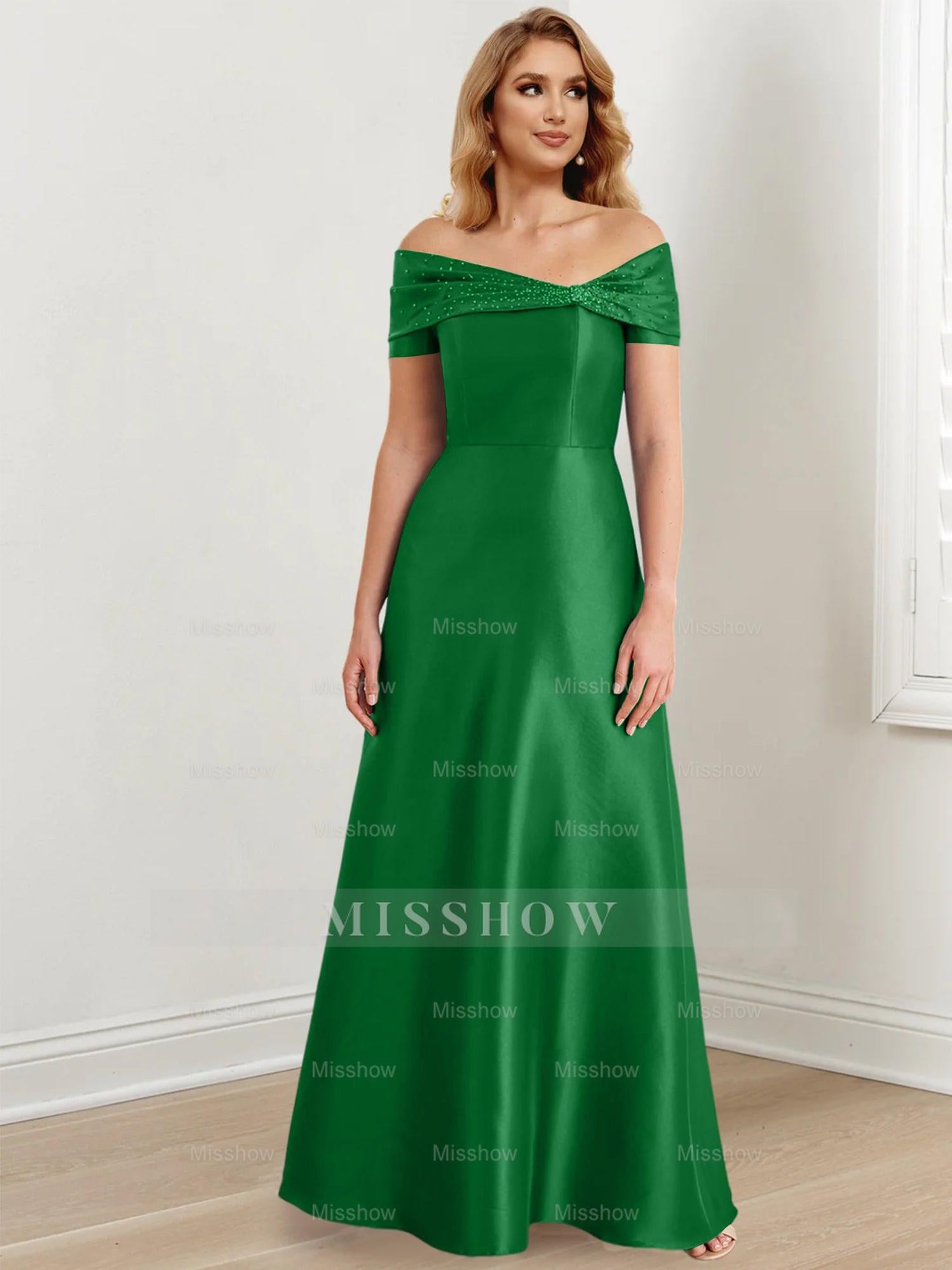 Elegant Floor-Length Off-the-Shoulder Mother of the Bride A-Line/Princess Dresses