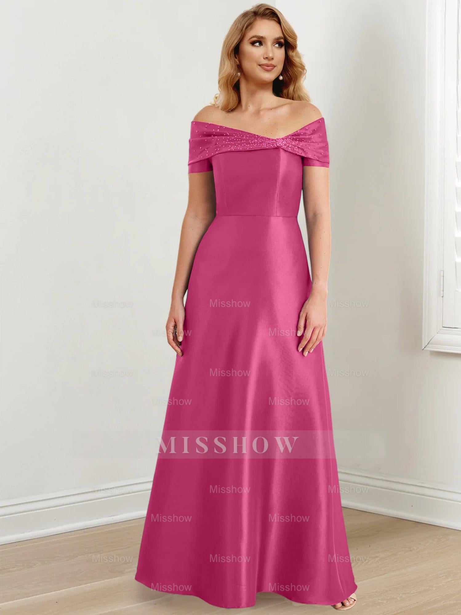 Elegant Floor-Length Off-the-Shoulder Mother of the Bride A-Line/Princess Dresses