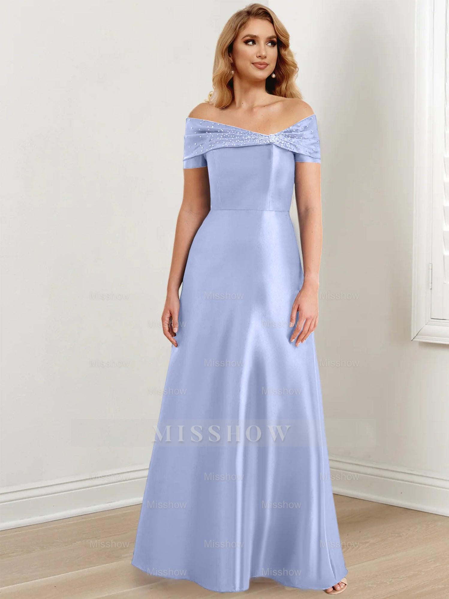 Elegant Floor-Length Off-the-Shoulder Mother of the Bride A-Line/Princess Dresses