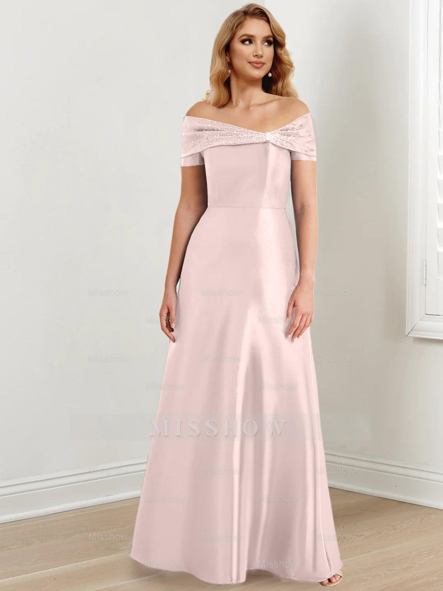 Elegant Floor-Length Off-the-Shoulder Mother of the Bride A-Line/Princess Dresses
