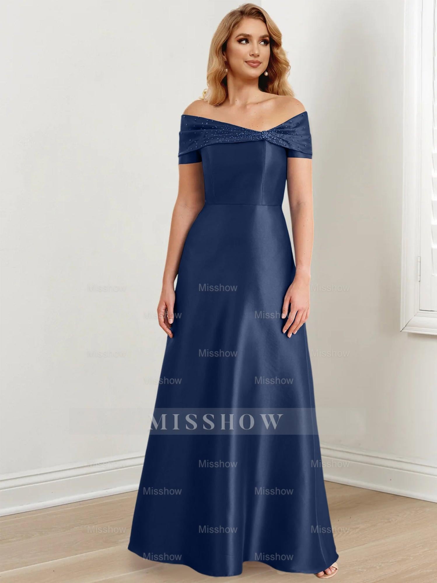 Elegant Floor-Length Off-the-Shoulder Mother of the Bride A-Line/Princess Dresses