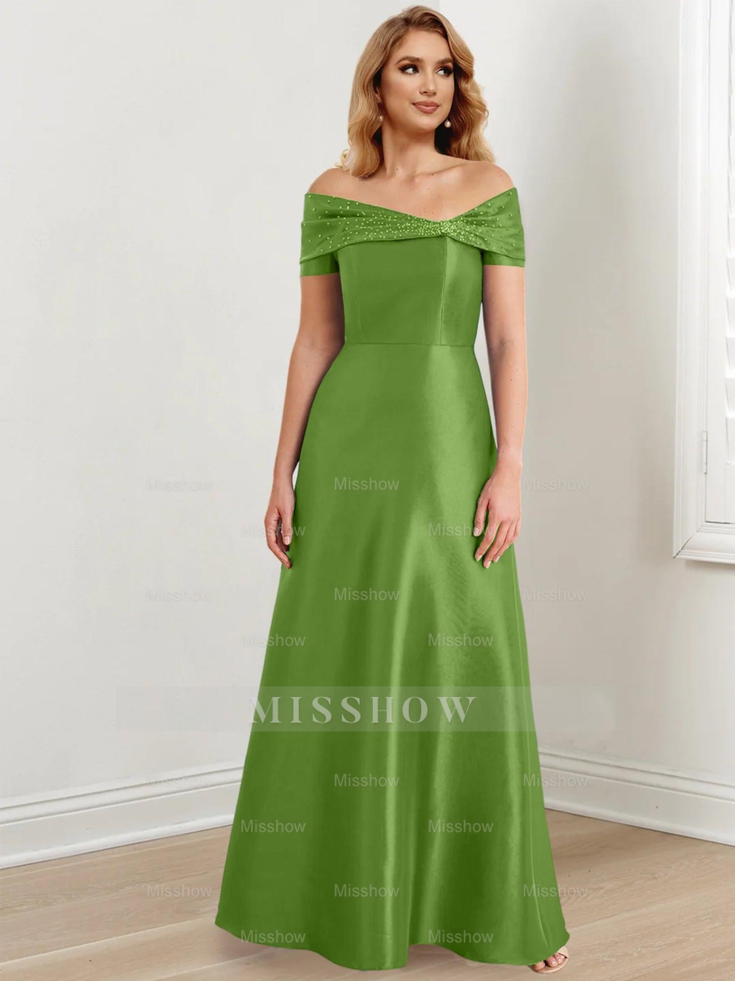 Elegant Floor-Length Off-the-Shoulder Mother of the Bride A-Line/Princess Dresses