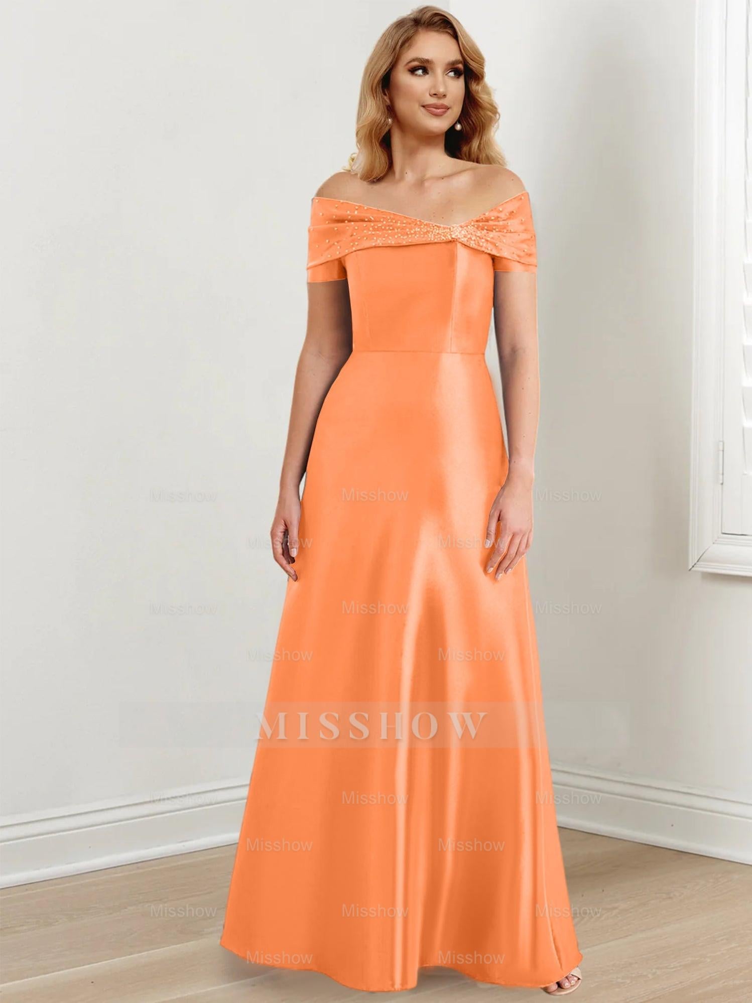 Elegant Floor-Length Off-the-Shoulder Mother of the Bride A-Line/Princess Dresses