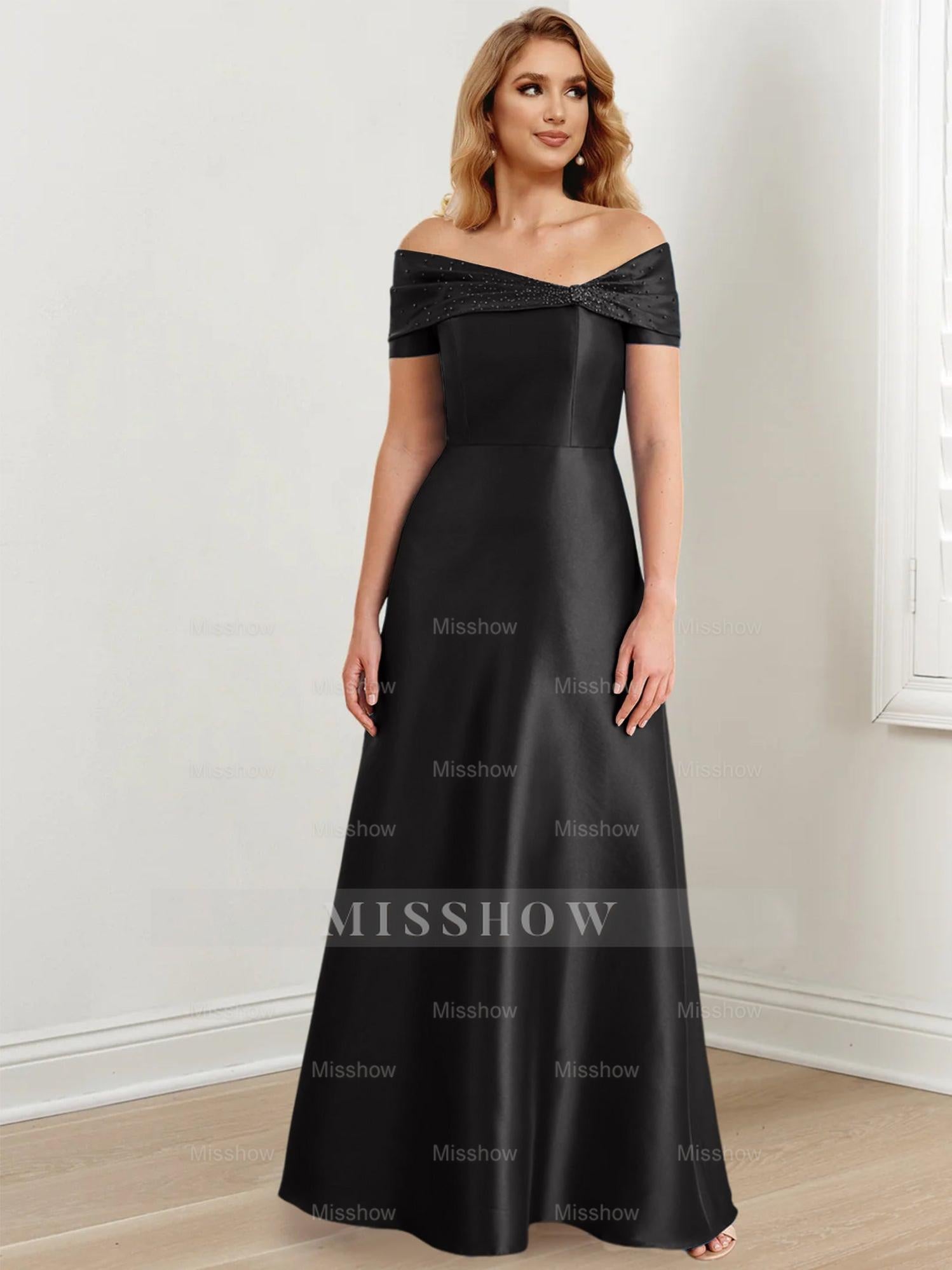 Elegant Floor-Length Off-the-Shoulder Mother of the Bride A-Line/Princess Dresses