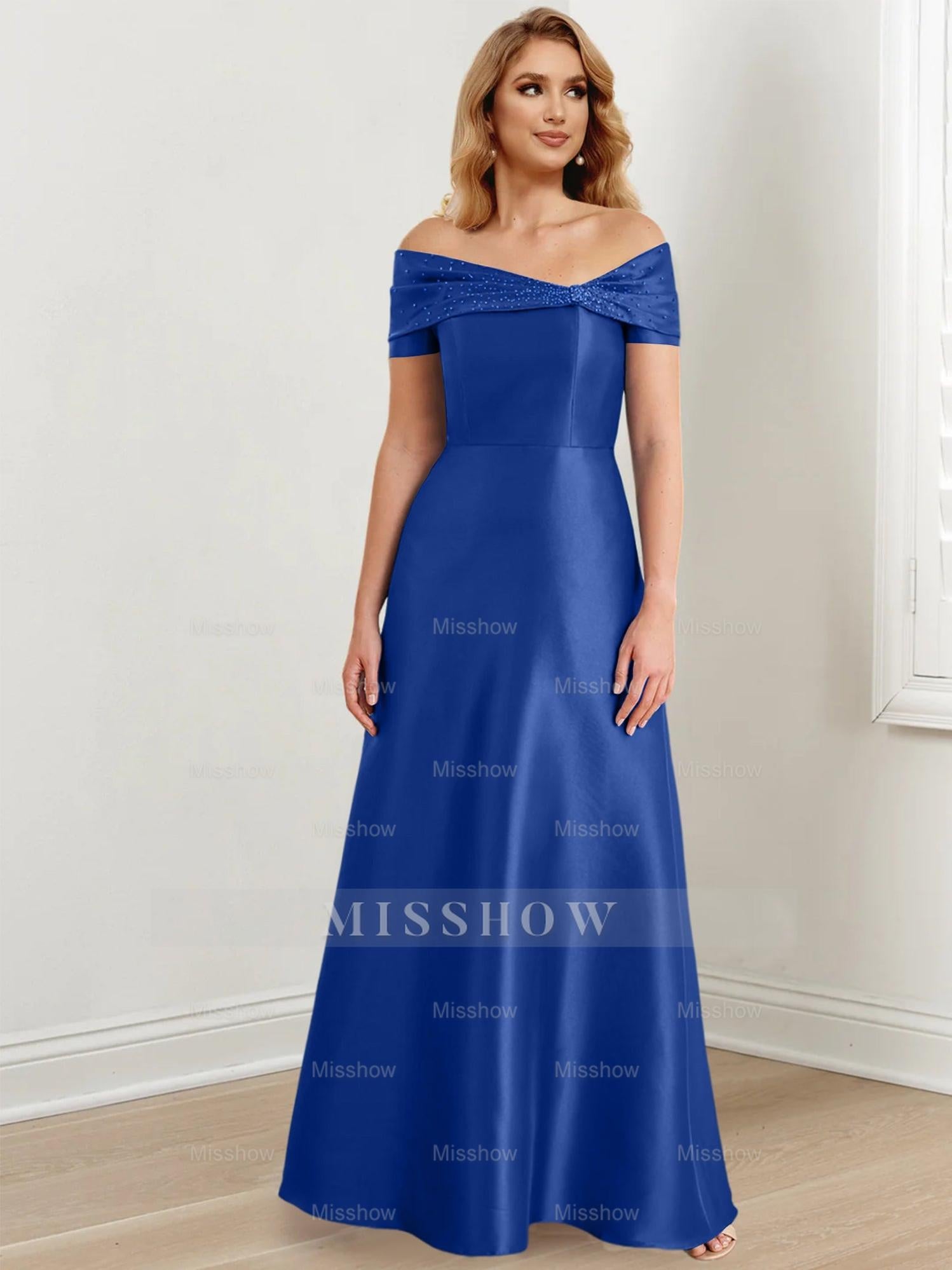 Elegant Floor-Length Off-the-Shoulder Mother of the Bride A-Line/Princess Dresses