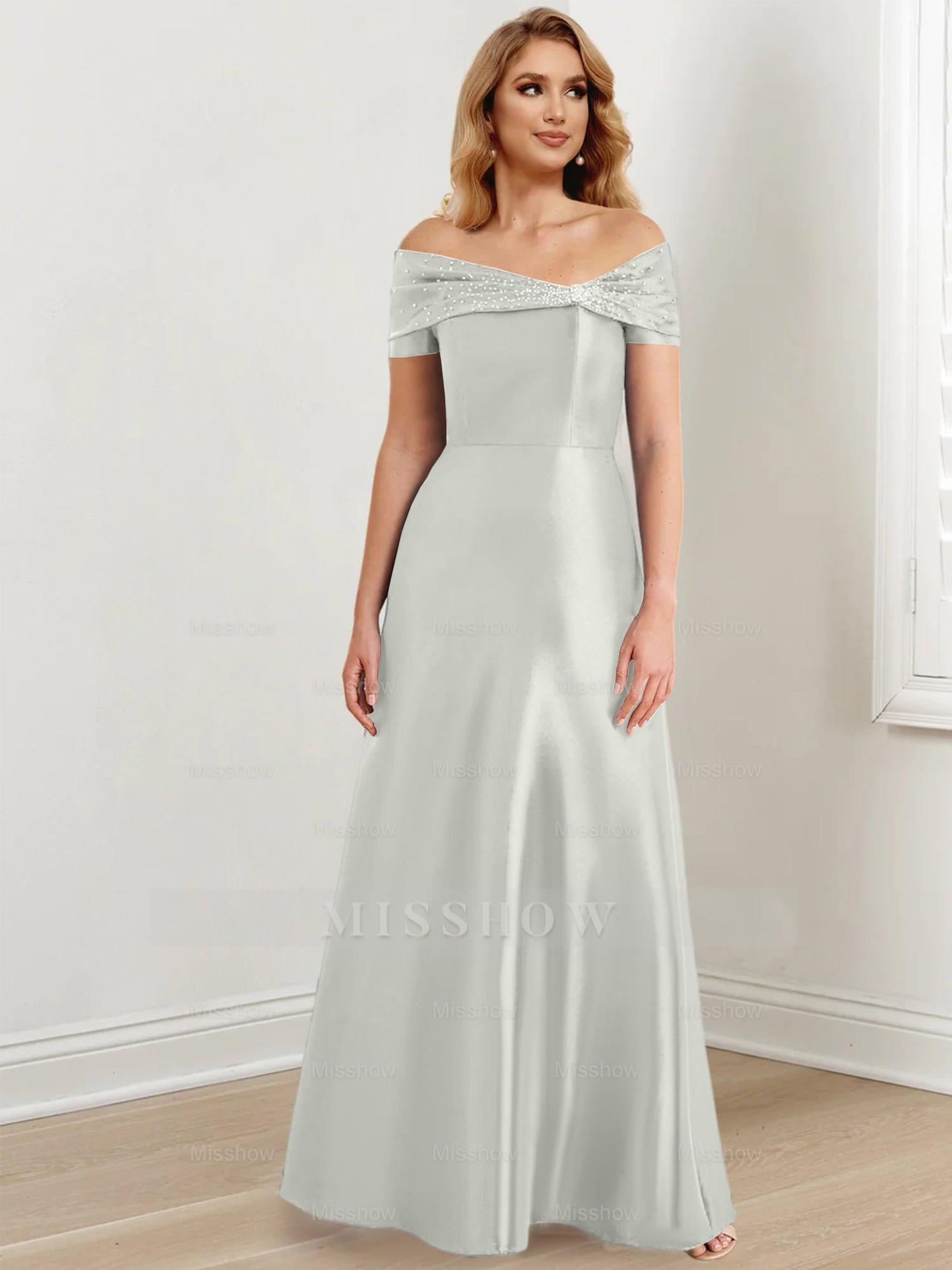 Elegant Floor-Length Off-the-Shoulder Mother of the Bride A-Line/Princess Dresses