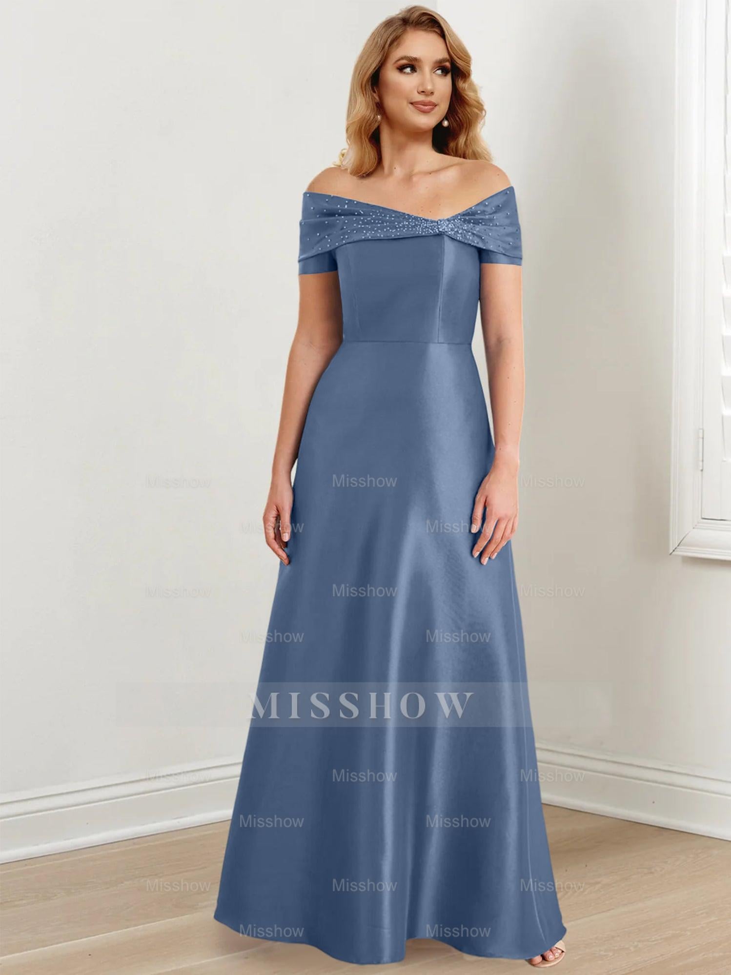Elegant Floor-Length Off-the-Shoulder Mother of the Bride A-Line/Princess Dresses