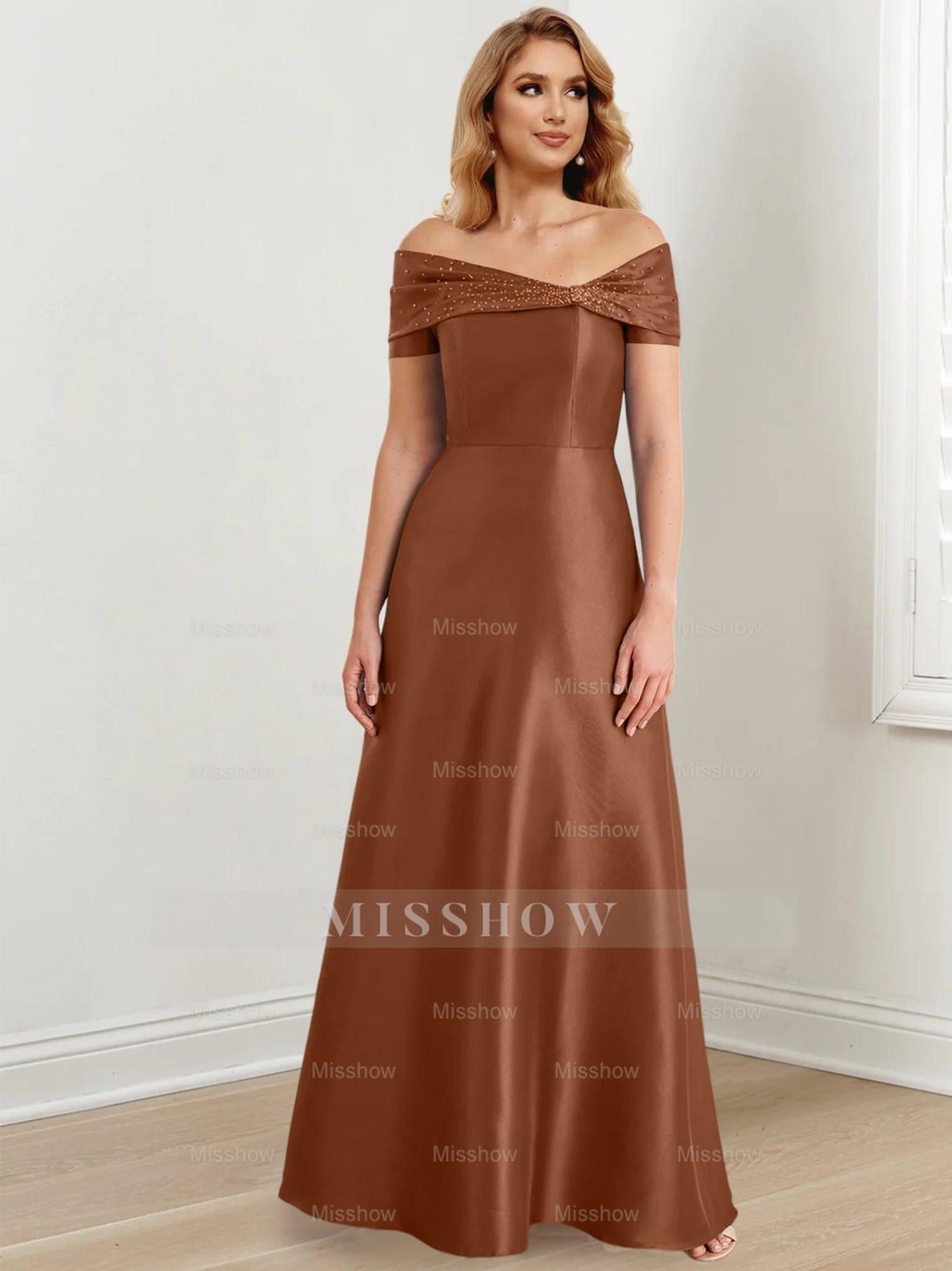 Elegant Floor-Length Off-the-Shoulder Mother of the Bride A-Line/Princess Dresses