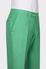 Elegant Green Shawl Collar Double-Breasted Wedding Attire