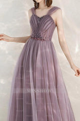 Elegant Infinity Tulle Off the Shoulder Sweetheart Long Formal Dress With Sequins
