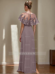 Elegant Jewel Neck Sheath/Column Dresses for Mother of the Bride & Groom with Appliques Belt and Beadings