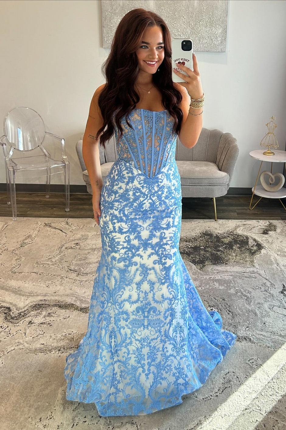 strapless open back dress Delicate Mermaid Prom Dresses 2018 Long Evening Gown main image 0