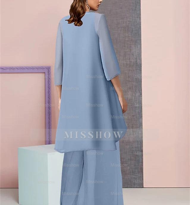 Elegant Mother of the Bride Jacket and Pantsuits in Chiffon
