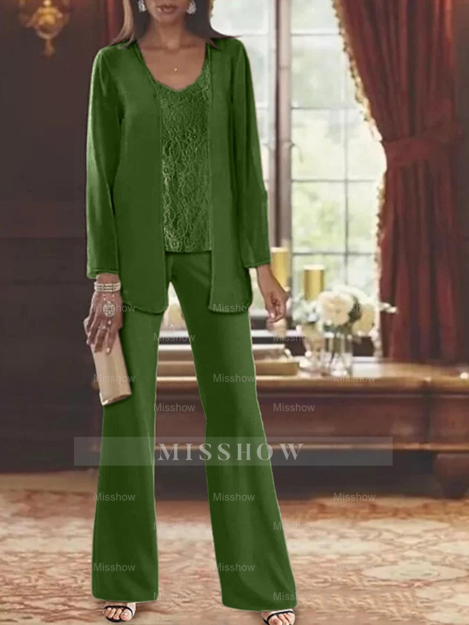 Elegant Mother of the Bride Pantsuits in Chiffon with Jacket