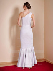 Elegant One-Shoulder Asymmetrical Trumpet/Mermaid Dress for Mother of the Bride & Groom with Ruffles