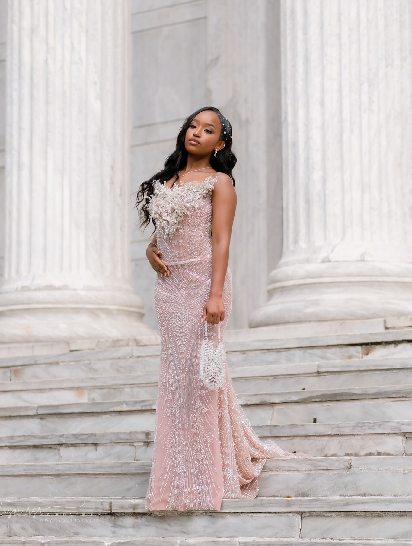 Elegant Pink Strapless Sleeveless Mermaid Prom Dress with Beadings and 3D Flowers