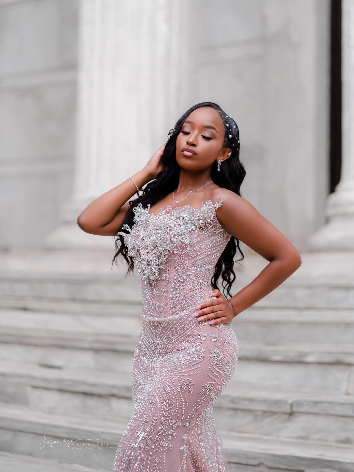 Elegant Pink Strapless Sleeveless Mermaid Prom Dress with Beadings and 3D Flowers