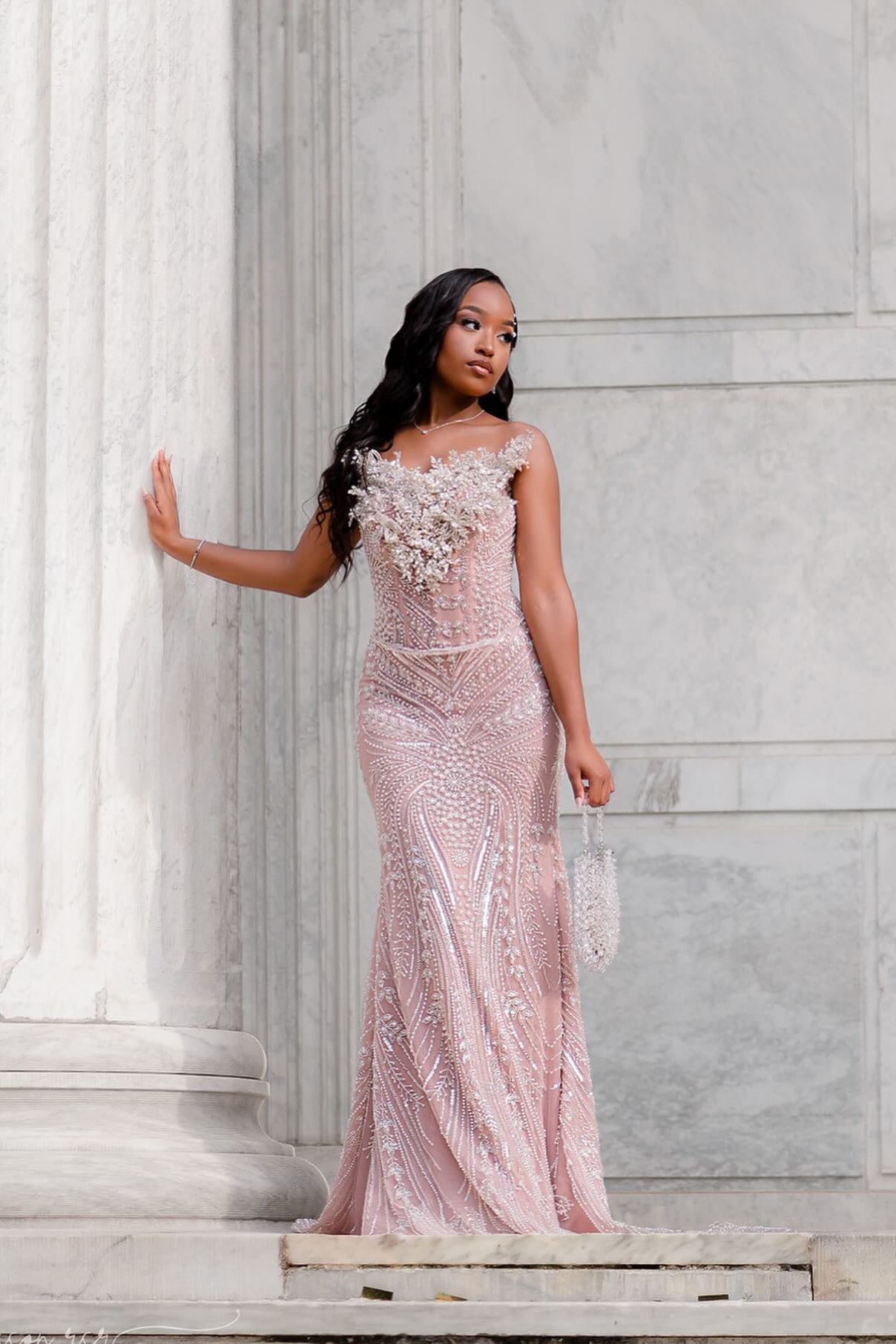 Elegant Pink Strapless Sleeveless Mermaid Prom Dress with Beadings and 3D Flowers