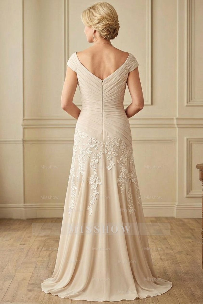 Elegant Portrait Sleeveless A-Line Mother Of The Bride Dress with Appliques