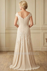 Elegant Portrait Sleeveless A-Line Mother Of The Bride Dress with Appliques