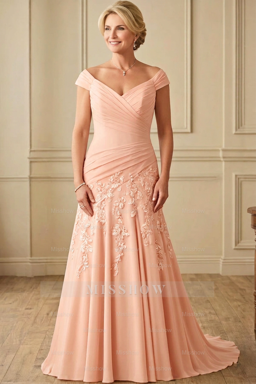Elegant Portrait Sleeveless A-Line Mother Of The Bride Dress with Appliques