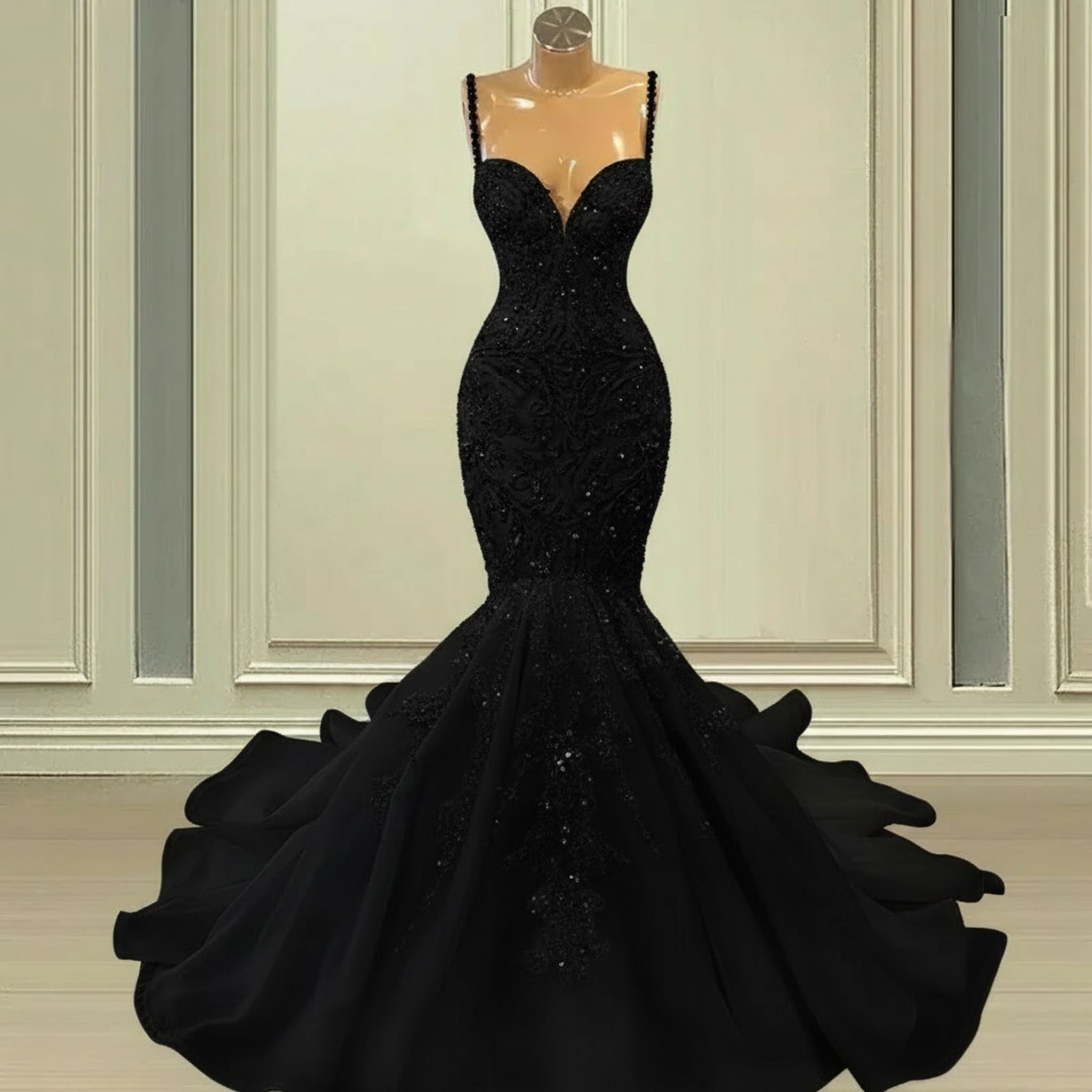 Elegant Sleeveless Sweetheart Lace Mermaid Wedding Dress