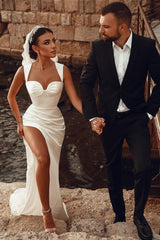 Elegant Sweetheart Split Front Floor-Length Prom Evening Dresses