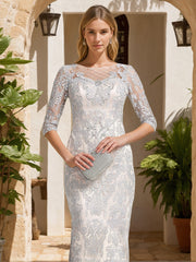 Elegant Two-Piece Sheath Dress with Lace Appliques and Beadings for the Mother of the Bride or Groom