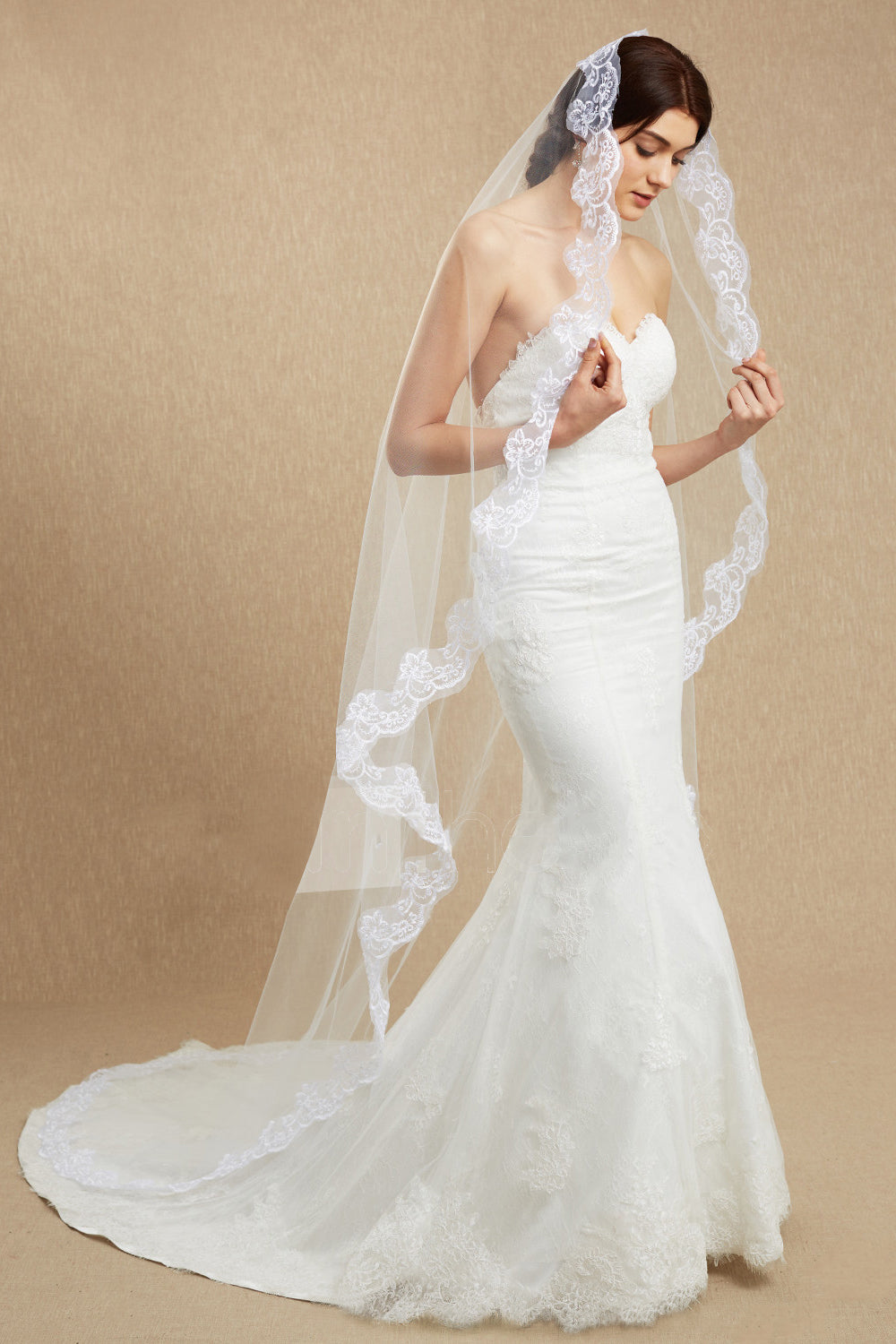 Elegant Two Tiered Veil for Bridal Women Wedding Veils With Lace