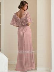Elegant V-Neck A-Line Mother of the Bride Dress with Appliques Ankle-Length