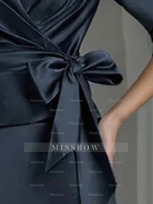 Elegant V-Neck Satin A-Line Mother of the Bride Ankle-Length Dress