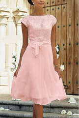 Blushing pink sweetheart chiffon a-line wedding dress