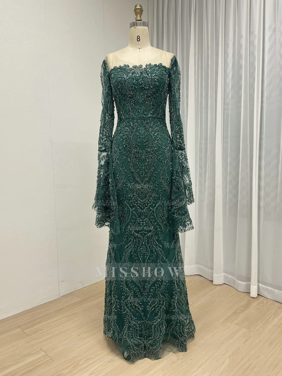 green emerald velvet dress Gala floral dress