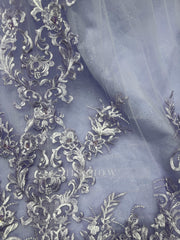 Exquisite Purple Strapless Lace Ball Gown Prom Dress with Appliques