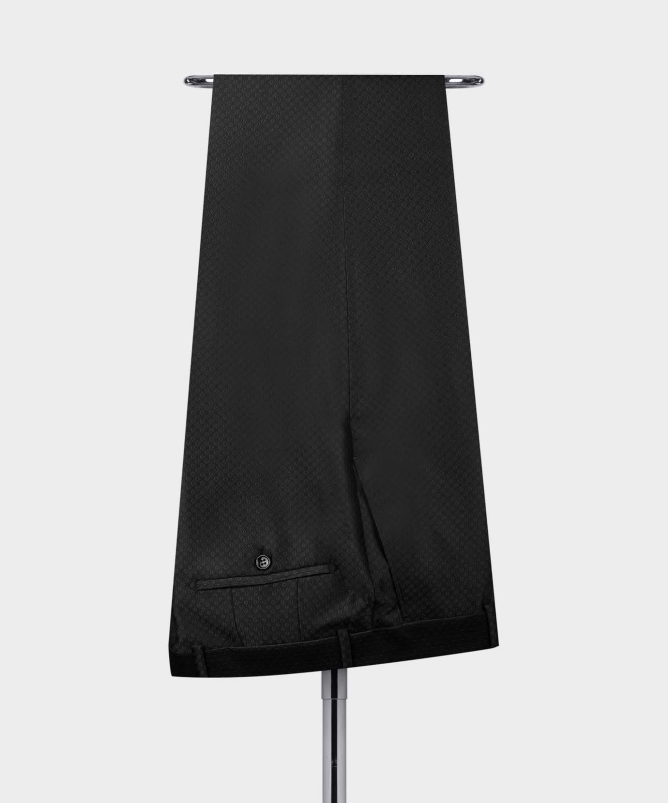 Fashion Black Shawl Collar Double-Breasted Two-Piece Men’s Suit