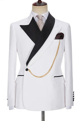 Fashion White Peak Lapel Custom Wedding Men’s Suits