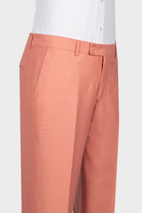 Fashionable Coral Shawl Collar Double-Breasted Wedding Suit