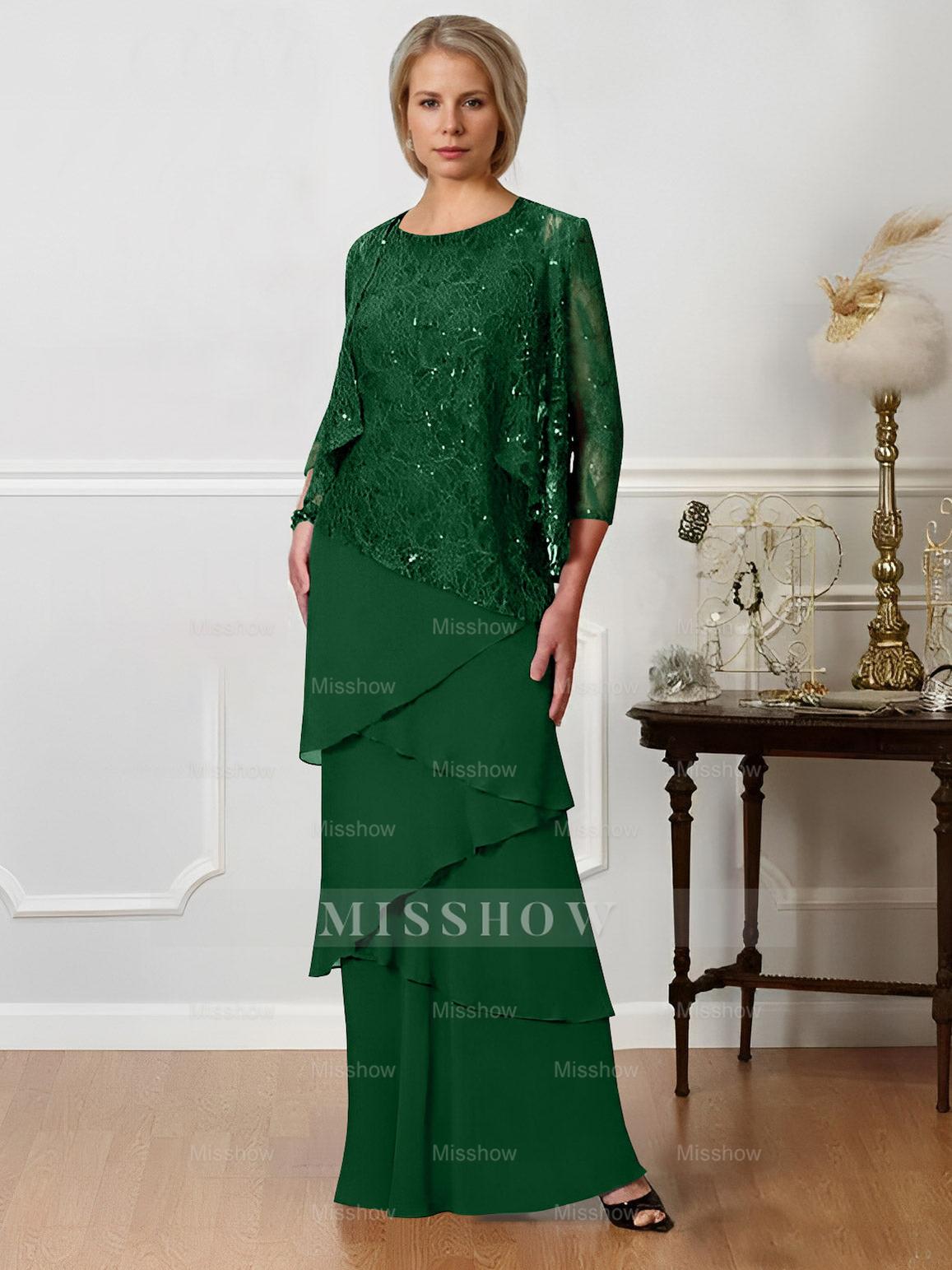 Floor-Length A-Line Mother of the Bride Dresses with Jewel Neck