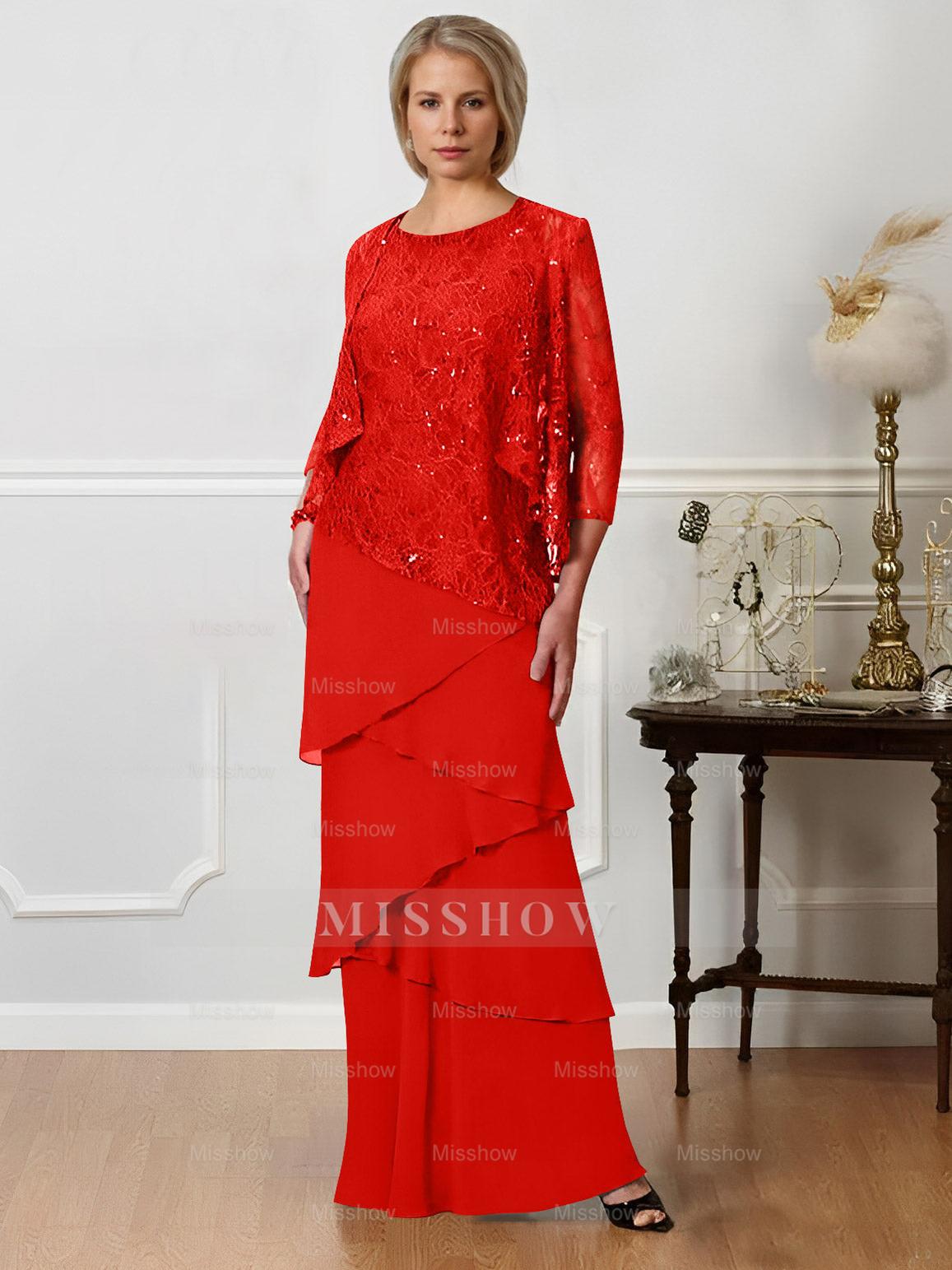 Floor-Length A-Line Mother of the Bride Dresses with Jewel Neck